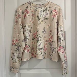 NWT Floral Crew Neck Sweatshirt